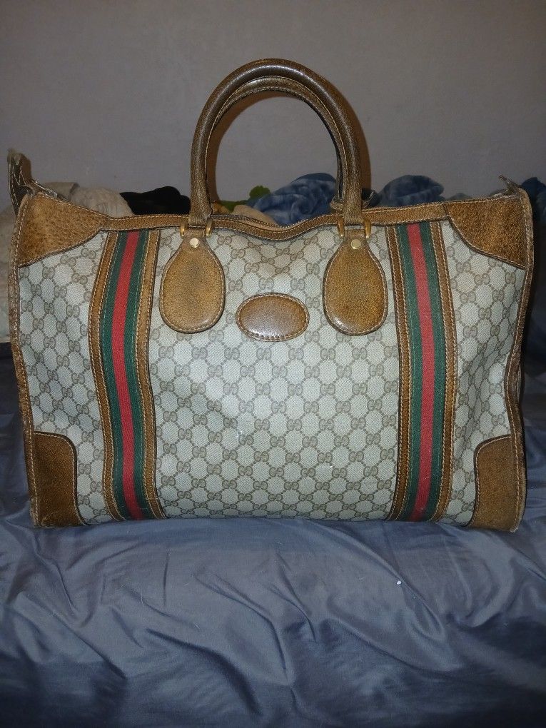 RARE Vintage Gucci Duffle Bag Antique From The 1970's