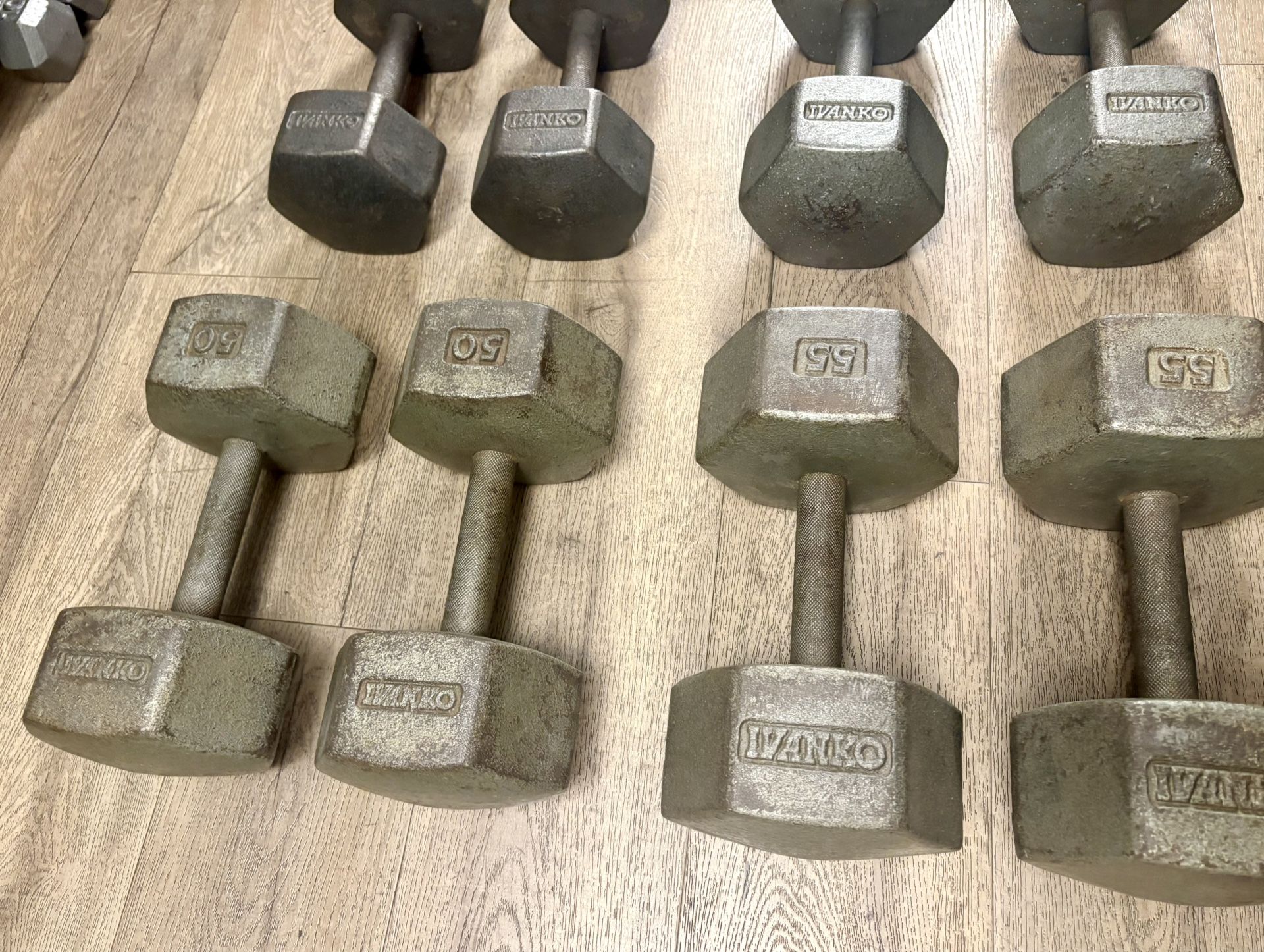 Vintage Set Of IVANKO Hex Dumbbells  5s To 65s [4 A Collector / Vintage Lover]
