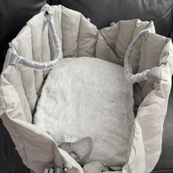 Portable 2-in-1 Pet Carrier & Travel Bed for Dogs and Cats, Carrying Handles, Soft Cushioned Mat，Extra large Dog Car seat Dog Carrier Washable Oxford 