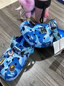 BAPE × Crocs Blue ABC Camo Classic Clog