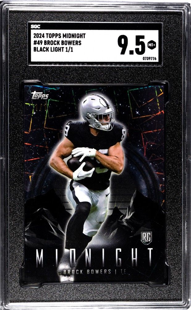 2024 Topps Midnight Brock Bowers Rookie Midnight Las Vegas Raiders 1/1 SGC 9.5