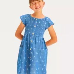 Cat & Jack Girl's Chambray  Dress 