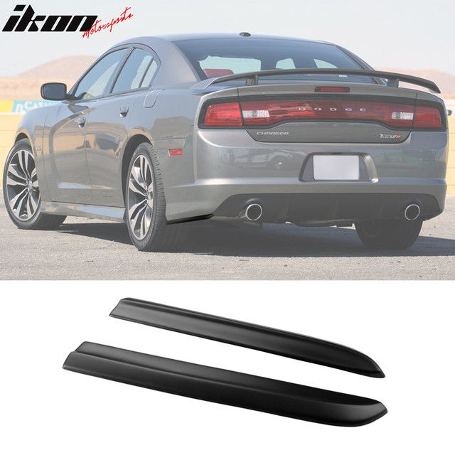 Fits 2012-2014 Dodge Charger SRT8 2PCS Rear Bumper Lip Canard Aprons PP Matte Black