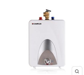 Camplux 2.5-Gallon Mini Electric Tank Water Heater, 1440W, White
