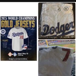 Los Angeles Dodgers 2025 World Series Gold Jersey Blake Snell SGA 5/13/26 XL & Medium