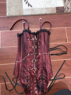 Red and black corset
