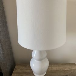 Modern White Lamps Set (2) For Sale