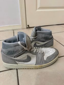 Air Jordan 1 Mid Grey Suede Sneakers