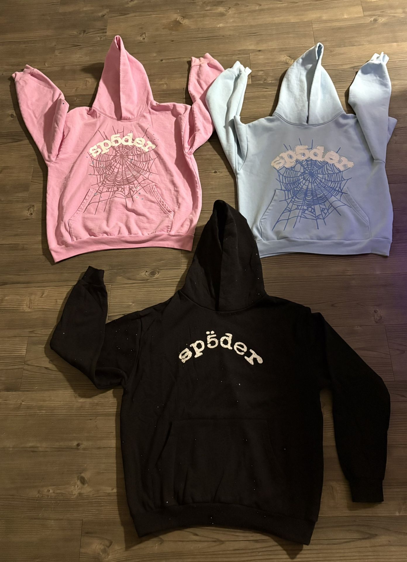 Bundle Of 3 Sp5der hoodies