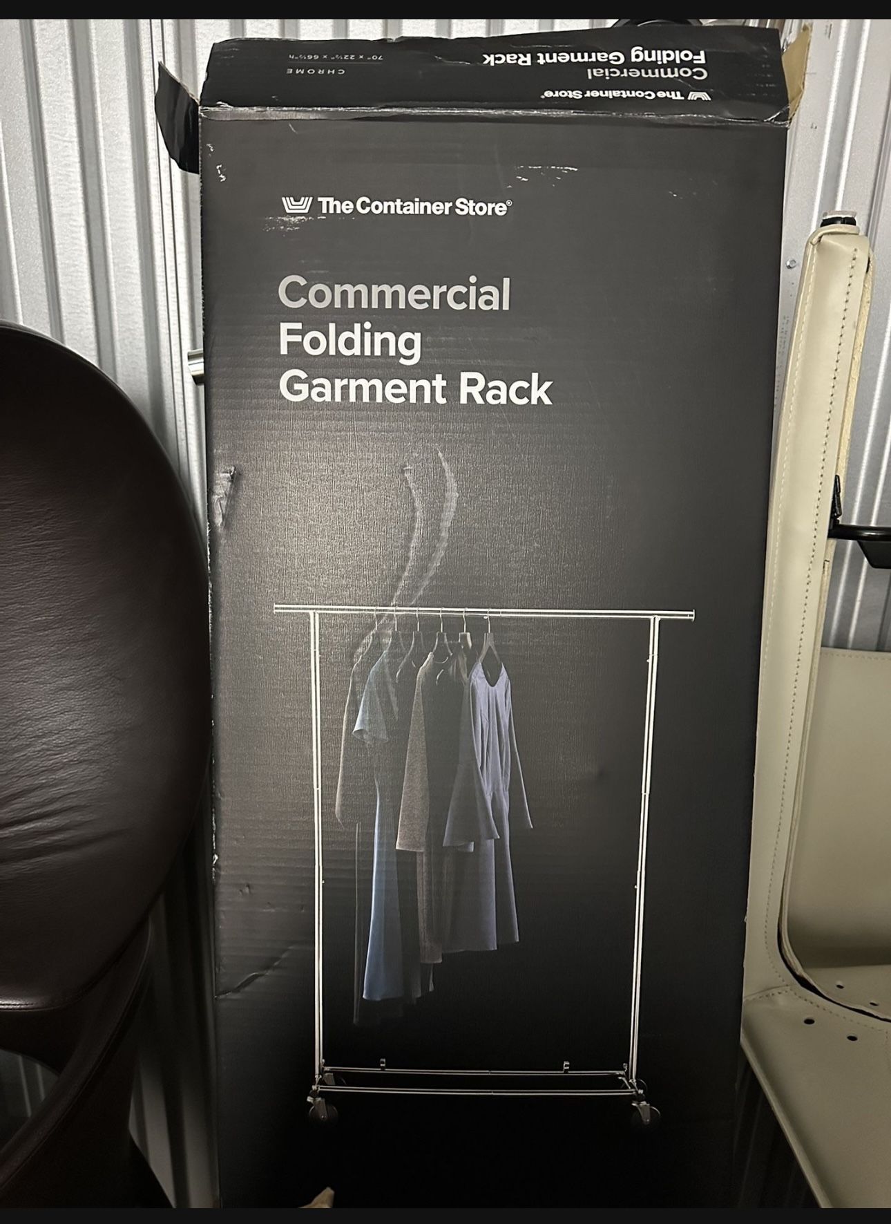 The Container Store Chrome Commercial Folding Garment Rack