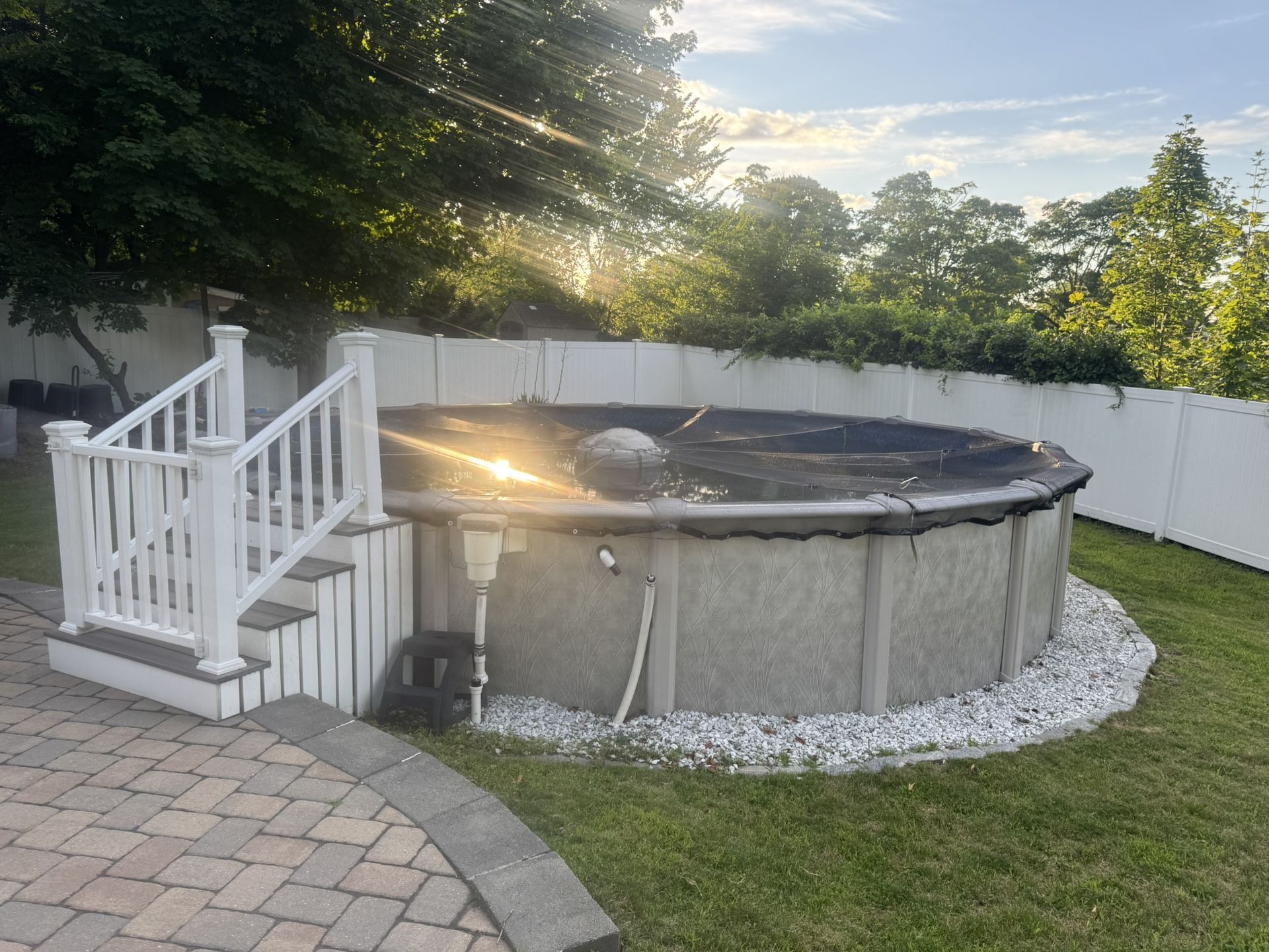 24 Ft Above Ground Swimming Pool with Stair