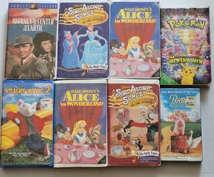 (Lot Of 8) Assorted VHS Tapes Children / Family / Disney / Animation/ Very Good Condition. VHS Tapes Top Row (Left to Right):Journey to the Center of