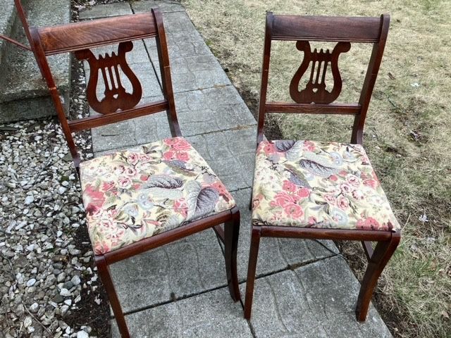 Vintage Harp Back Mahogany Chairs