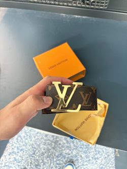Louis Vuitton Monogram Belt with Gold LV Buckle