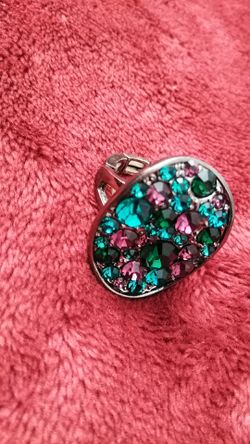 SZ 7 Aqua/Violet Gem Ring