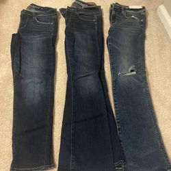 3 Pairs New American Eagle Jeans Super Stretch Sz 4 