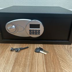 Amazon Basic Steel Security Safe and Lock Box w/ Digital Keypad, Electronic Lock, Emergency Key Open
