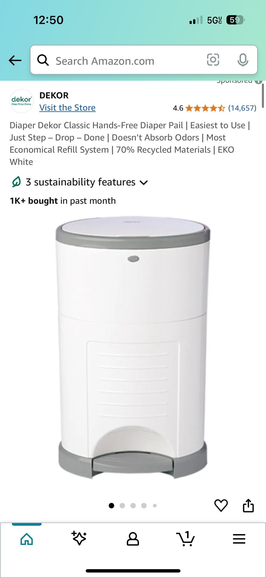 Dekor diaper pail Trash Can