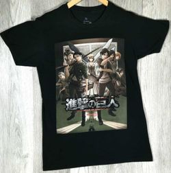 Anime Attack on Titans T-Shirt Black Graphic Shirt Season 3 (SMALL)- #6