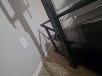 Black glass shelves entertainment center