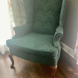 Emerald Green Wingback Chair