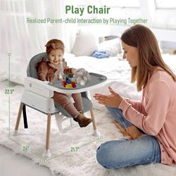 3 in 1 Baby High Chair,Adjustable Convertible Chairs Baby High Chair For Baby And Toddlers.