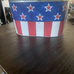 Galvanized Fourth Of July Bucket 