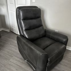 Gray Leather Recliner 