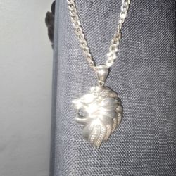 Silver Chain & Lion  925 Silver 