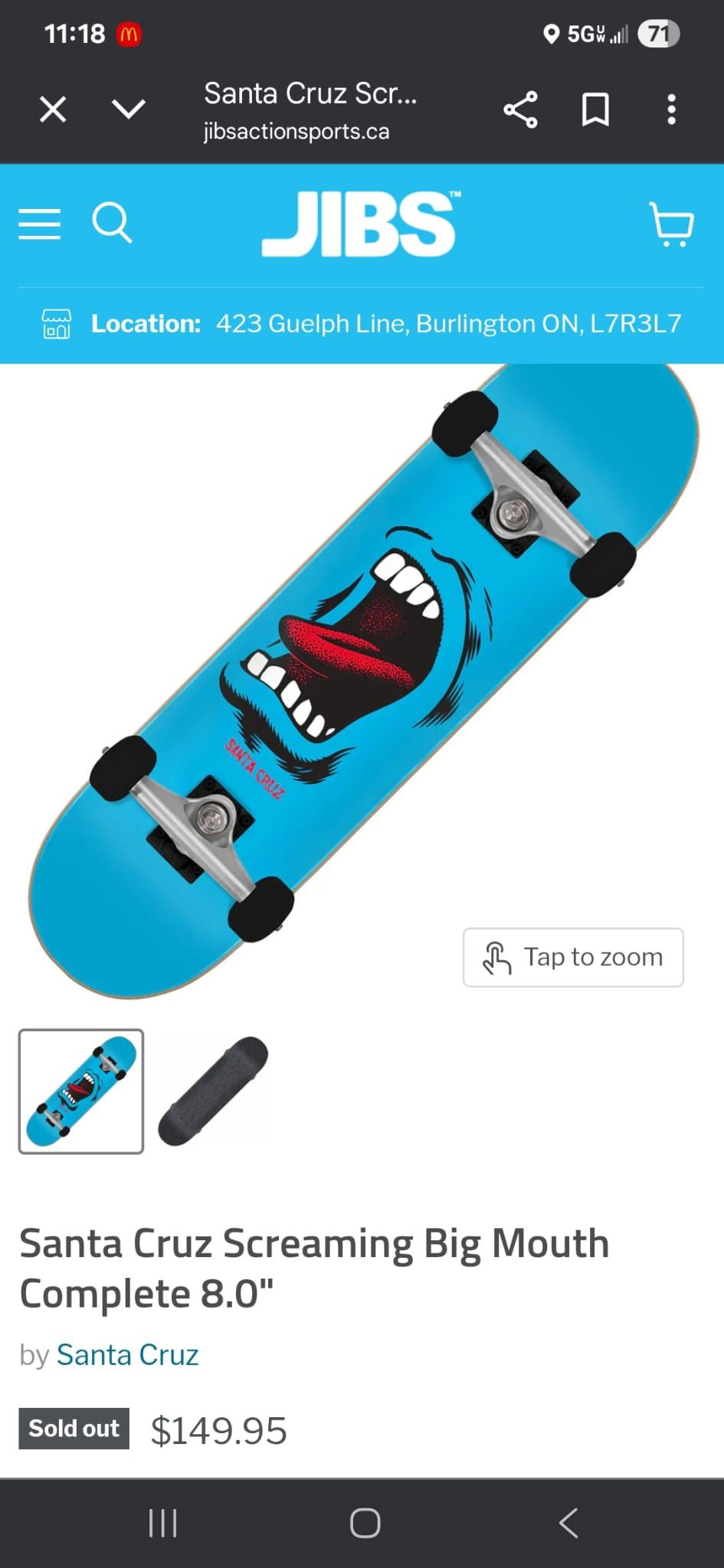 Skateboard Size 8.0
