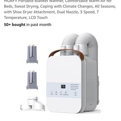 MORFY Portable Blanket Warmer, Comfortable Warm Air for Beds, Sweat Drying, Coping with Climate Changes, All Seasons, with Shoe Dryer Attachment, Dual