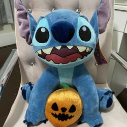 Brand New Stitch with Jack O' Lantern Halloween Greeter
