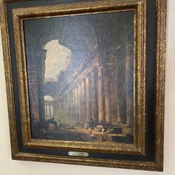 Painting S43 Old Temple By Hubert Robert