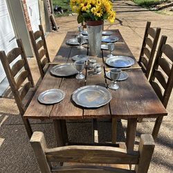 Farmhouse Table 100 Years Old  & 6 Chairs - Can Deliver