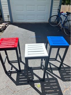 USA-themed refinished barstools