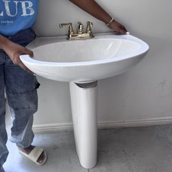 Sink With Gold Faucet 