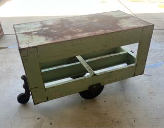Industrial metal rolling work table / bench