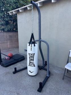 Everlast heavy punching bag and stand