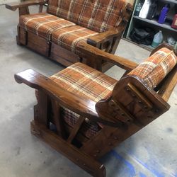 couch antique  Set Real Wood 