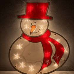  Holiday Time 17” Holographic Lighted Snowman Window Decoration ❄️Read Full Description Below