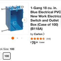 1-Gang 18 cu. in. Blue Electrical PVC New Work Electrical Switch and Outlet Box (Case of 100)