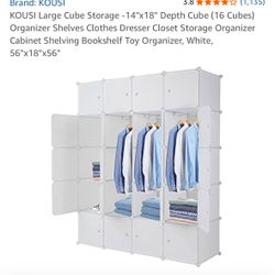 White custom build cube cubby shelf closet - 2 Sets