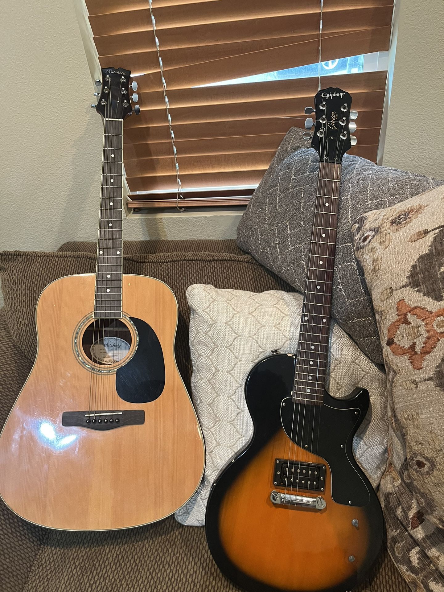 Epiphone Les Paul And Mitchell Acoustic Guitars 