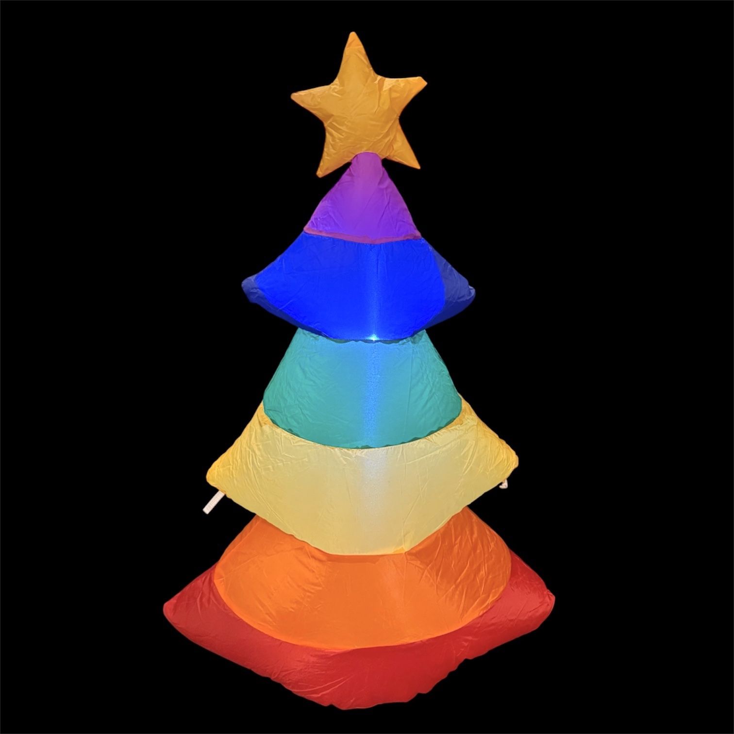 Gemmy Rainbow Christmas Tree 3.5ft Airblown Inflatable LED Gay Pride