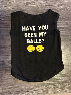 Black Dog Tank Top Tennis Ball Graphic