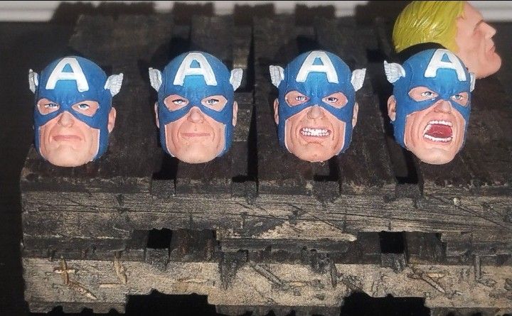 Custom Marvel Legends Captain America heads