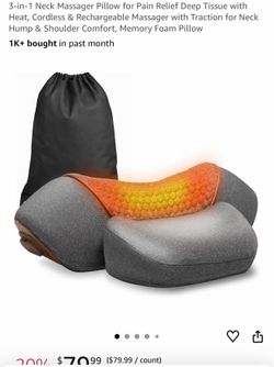 3-in-1 Neck and Shoulder Massager Pillow with heat! Bestseller! New, never used.