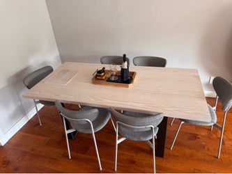 Modern Dining Table – Solid Wood, Seats 6-8, 74” (Chairs Available)