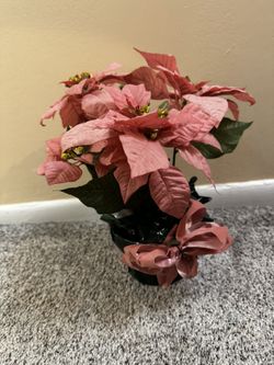 One Artificial 13” Pink Poinsettia Plant