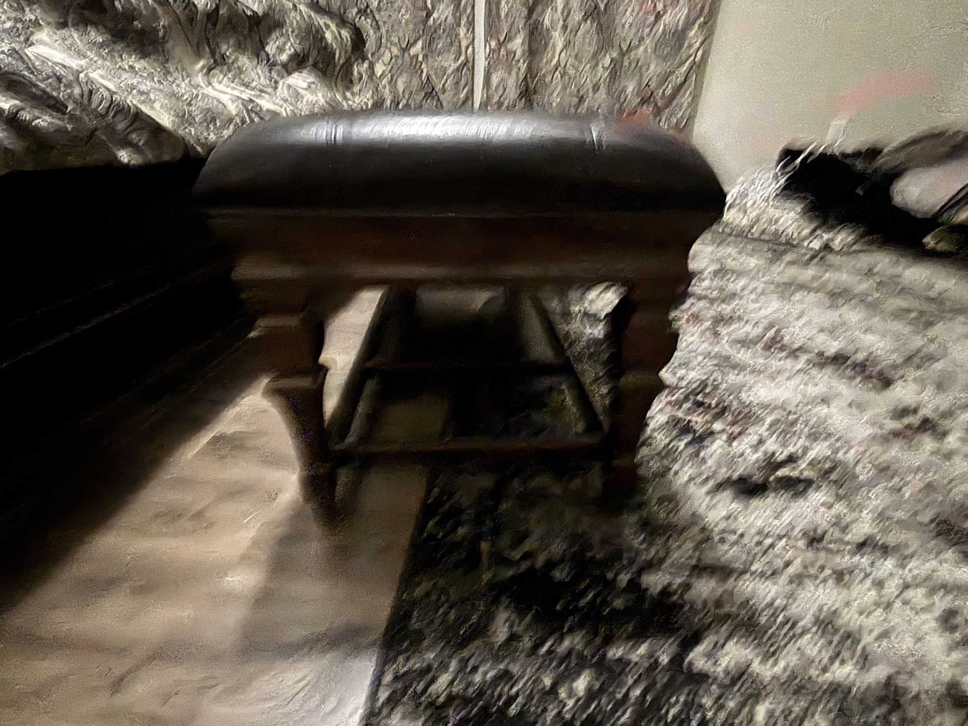 Dark Brown Faux Leather Bench